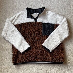 Seven7 Black and Cream Quilted Sherpa Jacket